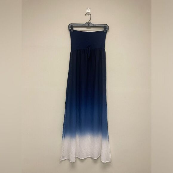 Raviya Blue and White Ombré Sheer Summer Beach Coverup - Picture 1 of 6